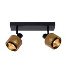 Lampy sufitowe regulowane - spoty - Lucide RAFA Sufitowa Reflektorowa E14 2x40W Czarny/Złoty Matowy/Mosiądz 77980/02/30 - produkt 1
