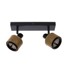 Lampy sufitowe regulowane - spoty - Lucide RAFA Sufitowa Reflektorowa E14 2x40W Czarny/Złoty Matowy/Mosiądz 77980/02/30 - produkt 2