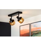 Lampy sufitowe regulowane - spoty - Lucide RAFA Sufitowa Reflektorowa E14 2x40W Czarny/Złoty Matowy/Mosiądz 77980/02/30 - produkt 3