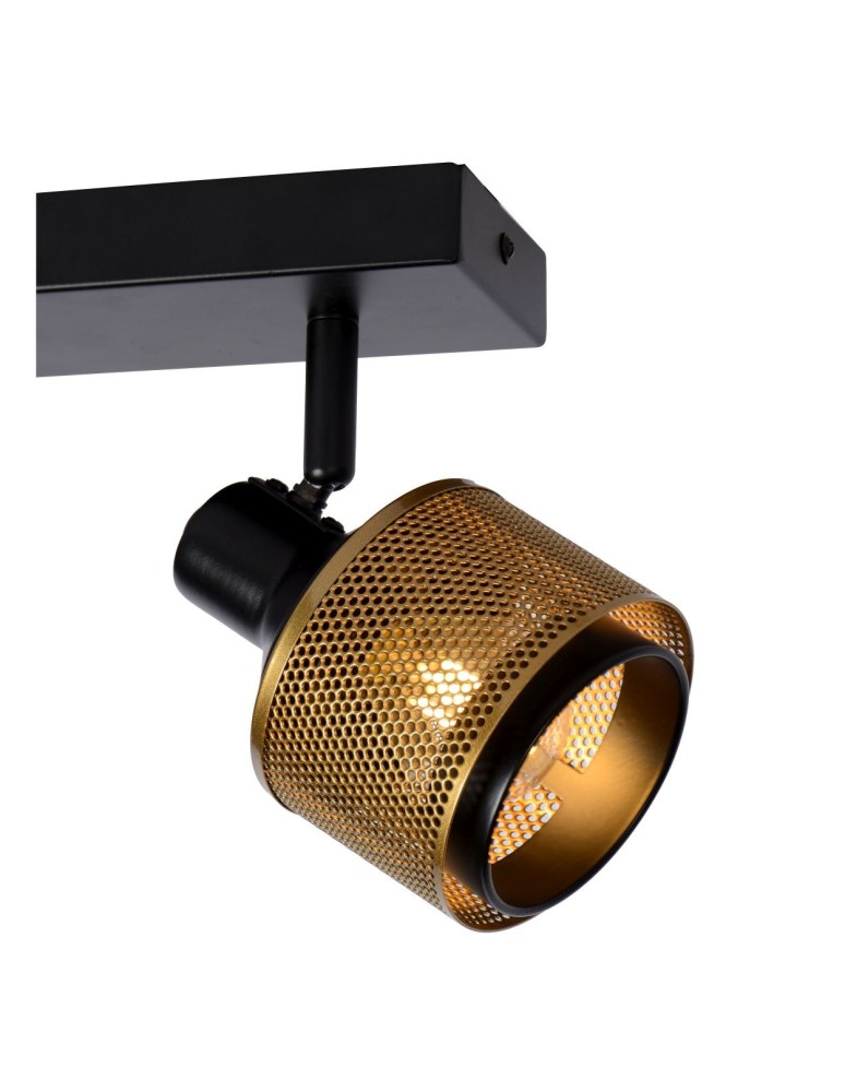 Lucide RAFA Sufitowa Reflektorowa E14 2x40W Czarny/Złoty Matowy/Mosiądz 77980/02/30