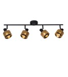 Lampy sufitowe regulowane - spoty - Lucide RAFA Sufitowa Reflektorowa E14 4x40W Czarny/Złoty Matowy/Mosiądz 77980/04/30 - product 1