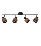 Lampy sufitowe regulowane - spoty - Lucide RAFA Sufitowa Reflektorowa E14 4x40W Czarny/Złoty Matowy/Mosiądz 77980/04/30 - product 2