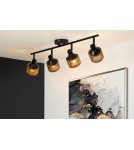 Lampy sufitowe regulowane - spoty - Lucide RAFA Sufitowa Reflektorowa E14 4x40W Czarny/Złoty Matowy/Mosiądz 77980/04/30 - product 3