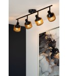 Lampy sufitowe regulowane - spoty - Lucide RAFA Sufitowa Reflektorowa E14 4x40W Czarny/Złoty Matowy/Mosiądz 77980/04/30 - product 4