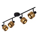 Lampy sufitowe regulowane - spoty - Lucide RAFA Sufitowa Reflektorowa E14 4x40W Czarny/Złoty Matowy/Mosiądz 77980/04/30 - product 7