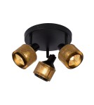 Lampy sufitowe regulowane - spoty - Lucide RAFA Sufitowa Reflektorowa E14 3x40W Czarny/Złoty Matowy/Mosiądz 77980/13/30 - product 1