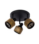 Lampy sufitowe regulowane - spoty - Lucide RAFA Sufitowa Reflektorowa E14 3x40W Czarny/Złoty Matowy/Mosiądz 77980/13/30 - product 2