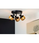 Lampy sufitowe regulowane - spoty - Lucide RAFA Sufitowa Reflektorowa E14 3x40W Czarny/Złoty Matowy/Mosiądz 77980/13/30 - product 3