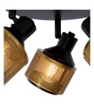 Lampy sufitowe regulowane - spoty - Lucide RAFA Sufitowa Reflektorowa E14 3x40W Czarny/Złoty Matowy/Mosiądz 77980/13/30 - product 6