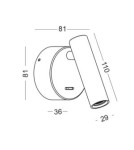 Kinkiety - ELKIM Lighting KENT 330 Power LED 3W Niebieska Złoty 633001405 - product 2