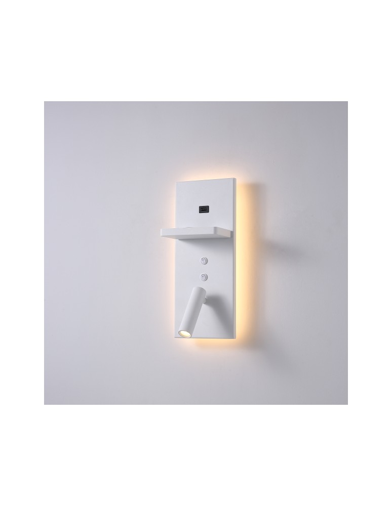 ELKIM Lighting HOTELS 417H Power LED + SMD LED 3W + 4W biała ciepła 3000K Biały 6417H1102