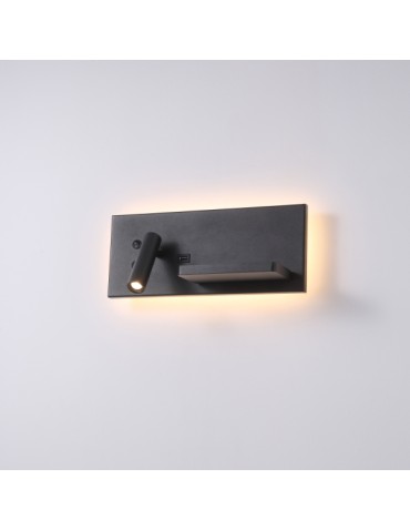 ELKIM Lighting HOTELS 417L Power LED + SMD LED 3W + 4W biała ciepła 3000K Czarny 6417L1103