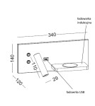 Kinkiety - ELKIM Lighting HOTELS 417L Power LED + SMD LED 3W + 4W biała ciepła 3000K Czarny 6417L1103 - product 2
