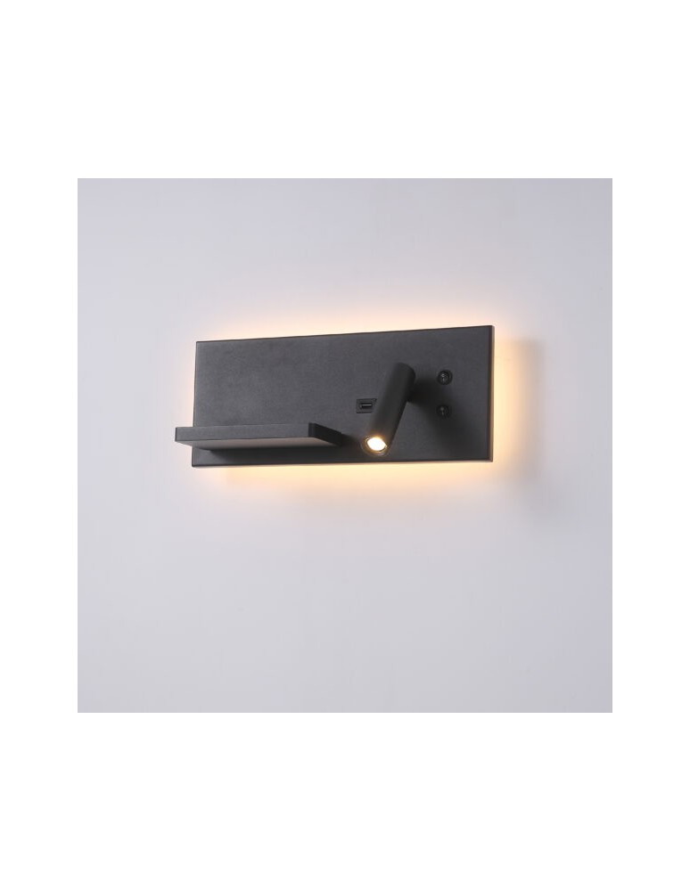 ELKIM Lighting HOTELS 417P Power LED + SMD LED 3W + 4W biała ciepła 3000K Czarny 6417P1103