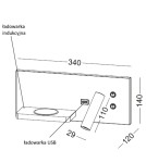 Kinkiety - ELKIM Lighting HOTELS 417P Power LED + SMD LED 3W + 4W biała ciepła 3000K Czarny 6417P1103 - product 2