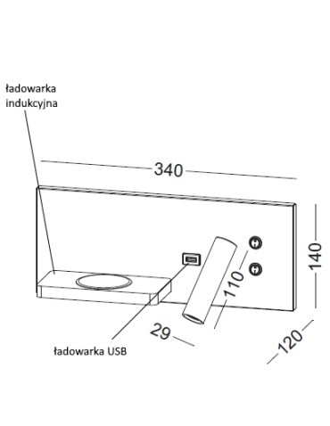 ELKIM Lighting HOTELS 417P Power LED + SMD LED 3W + 4W biała ciepła 3000K Czarny 6417P1103 - produkt 2