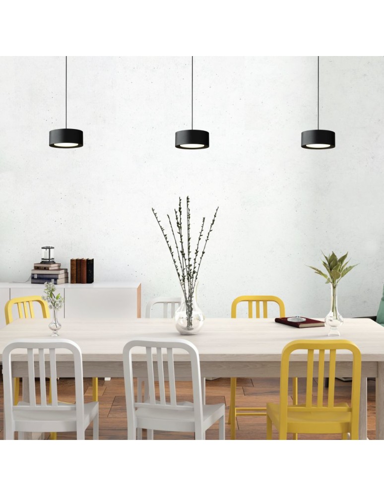 Lampy wiszące - ELKIM Lighting BRAKET/Z 229 SMD LED 6W Biała ciepła 3000K Biały z czarnym przewodem 522901102 - product kolory-swiatla.pl 2