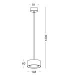 Lampy wiszące - ELKIM Lighting BRAKET/Z 229 SMD LED 6W Biała ciepła 3000K Czarny z czarnym przewodem 522901103 - product 3