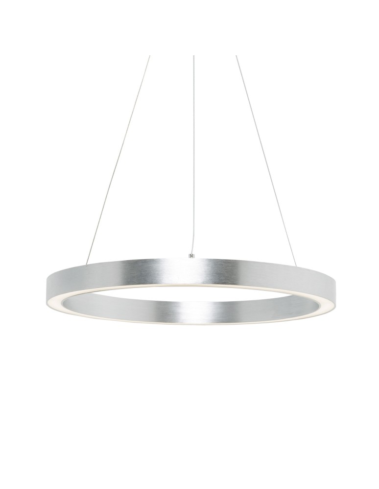 Lampy wiszące okręgi - Zuma Line Carlo Lampa Wisząca Srebrna/Silver 1xLED 4000K 4000lm Srebrny PL200910-600-SL - produkt kolory-swiatla.pl 1