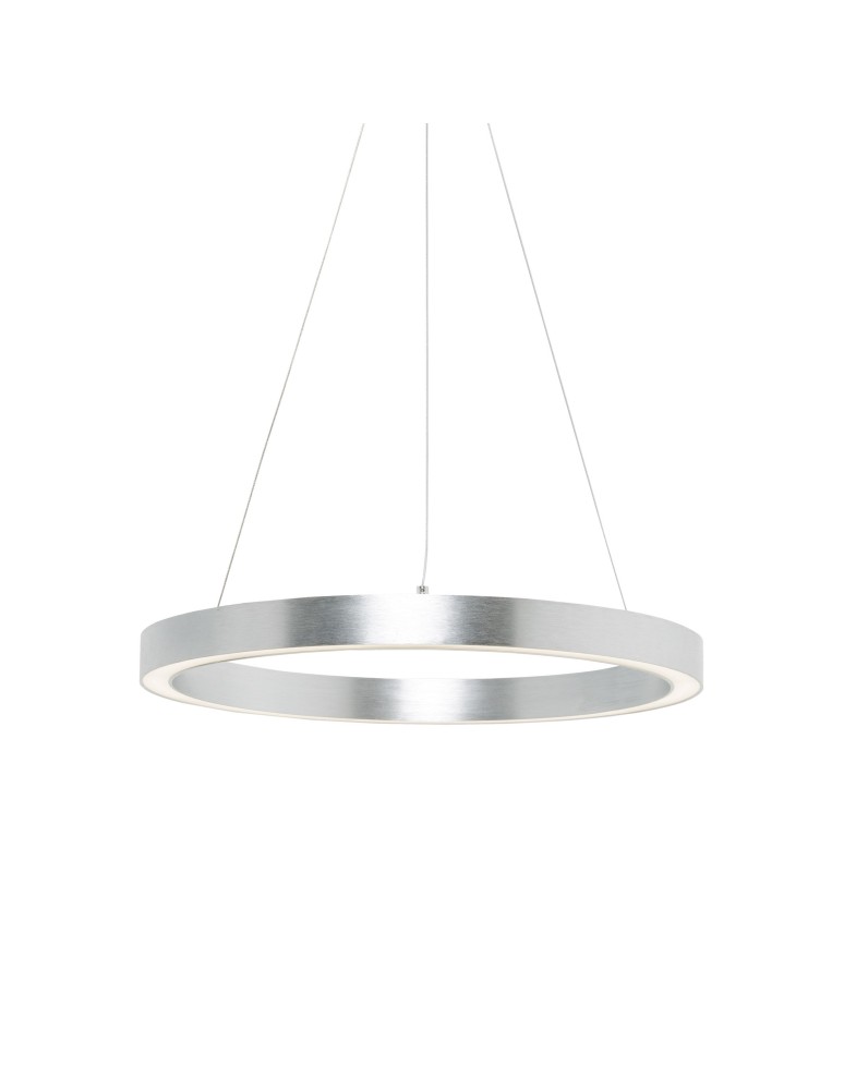 Lampy wiszące okręgi - Zuma Line Carlo Lampa Wisząca Srebrna/Silver 1xLED 4000K 2500lm Srebrny PL200910-400-SL - produkt kolory-swiatla.pl 1