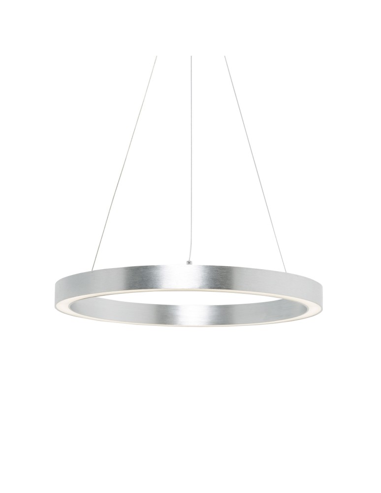 Lampy wiszące okręgi - Zuma Line Carlo Lampa Wisząca Srebrna/Silver 1xLED 4000K 3200lm Srebrny PL200910-500-SL - produkt kolory-swiatla.pl 1