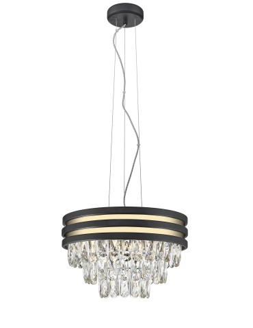 Zuma Line Naica Lampa Wisząca Złota&Czarna/Gold&Black 4xE14 Czarny Mat Złoty P0525-04A-P7D7