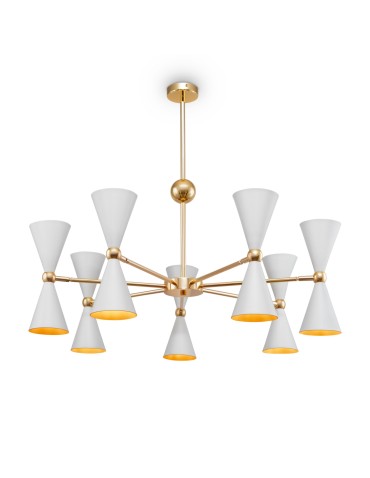 Maytoni Vesper Wisząca E14 14x40W   Biały  Złoty MOD108PL-14WG