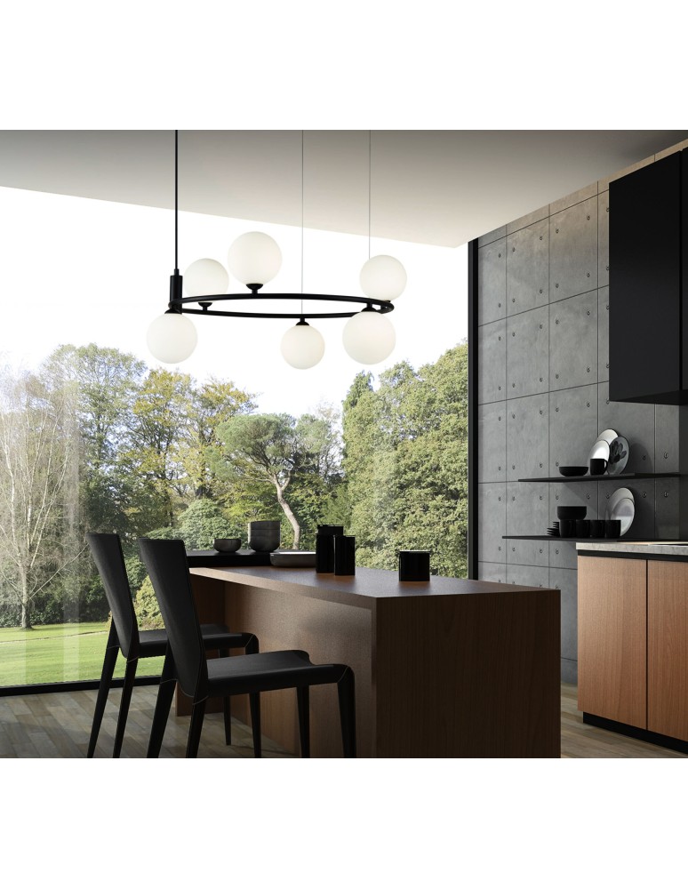 Lampy wiszące - Maytoni Ring 6xG9 25W wisząca MOD013PL-06B czarny - product kolory-swiatla.pl 3