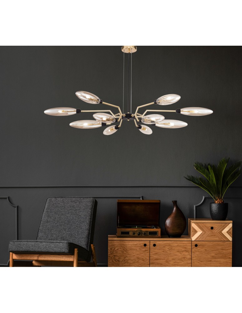 Żyrandole nowoczesne - Maytoni Ventura 12xG9 28W wisząca MOD012CL-12G złoty mat - product kolory-swiatla.pl 3