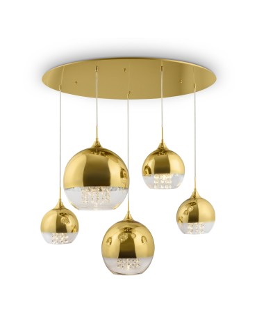 Maytoni Fermi Wisząca E27 5x60W   Złoty  P140-PL-170-5-G