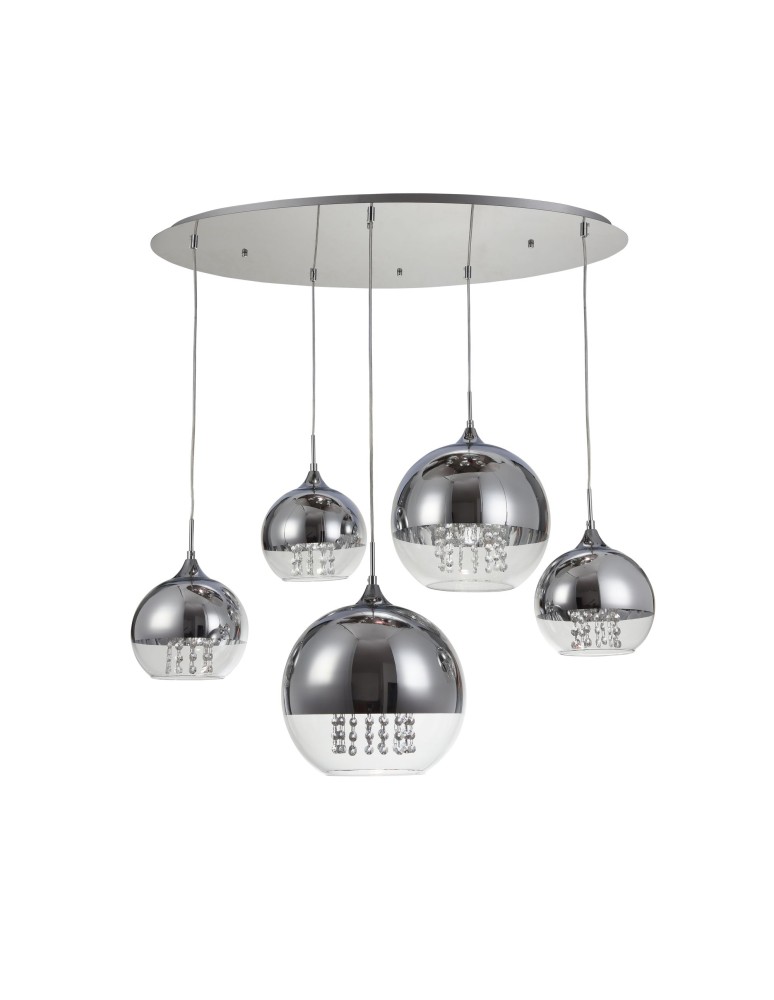 Maytoni Fermi 5xE27 60W wisząca P140-PL-170-5-N nikiel Maytoni Fermi 5xE27 60W wisząca P140-PL-170-5-N nikiel