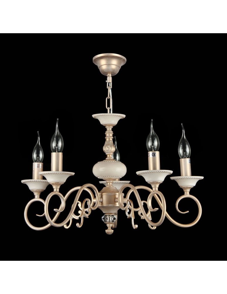 Żyrandole świecznikowe - Maytoni Perla 5xE14 60W żyrandol ARM337-05-R kremowy oraz złoty - product kolory-swiatla.pl 3