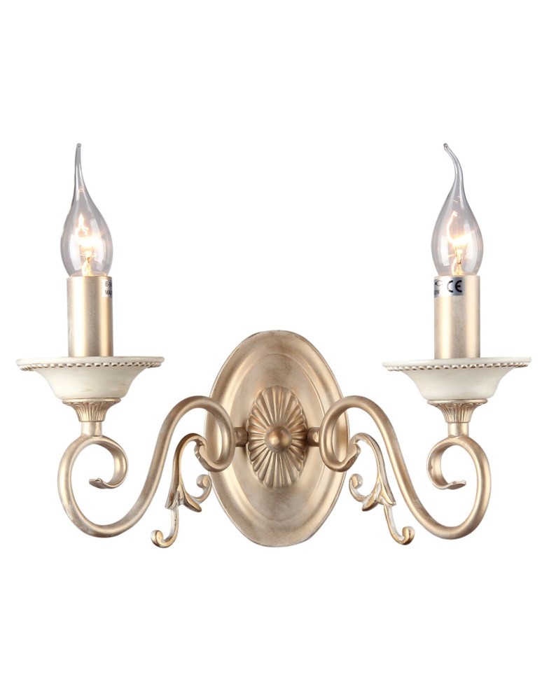 Maytoni Perla 2xE14 60W kinkiet ARM337-02-R kremowy oraz złoty