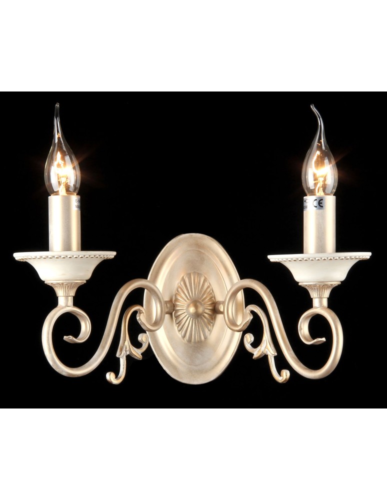Maytoni Perla 2xE14 60W kinkiet ARM337-02-R kremowy oraz złoty