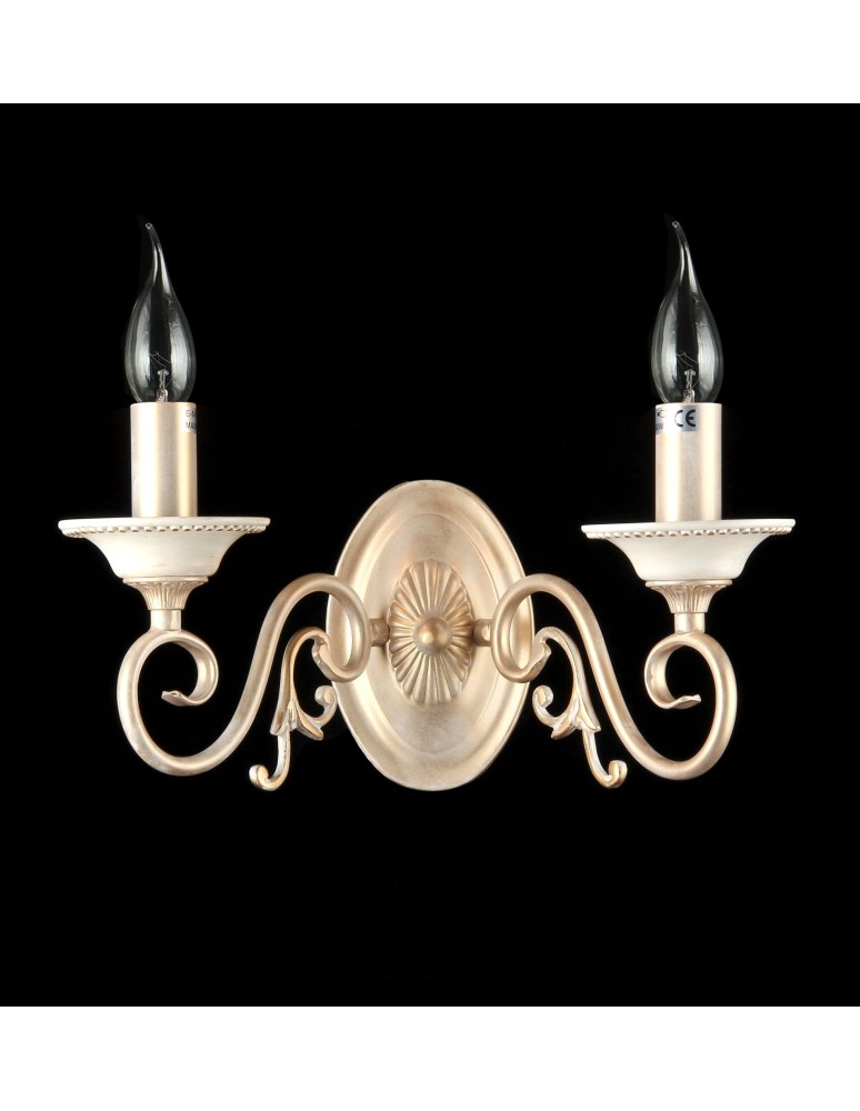 Maytoni Perla 2xE14 60W kinkiet ARM337-02-R kremowy oraz złoty