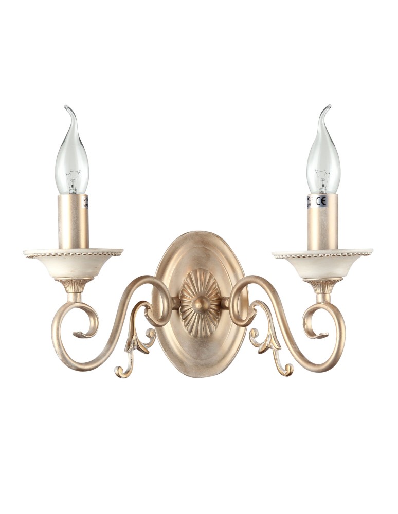 Maytoni Perla 2xE14 60W kinkiet ARM337-02-R kremowy oraz złoty