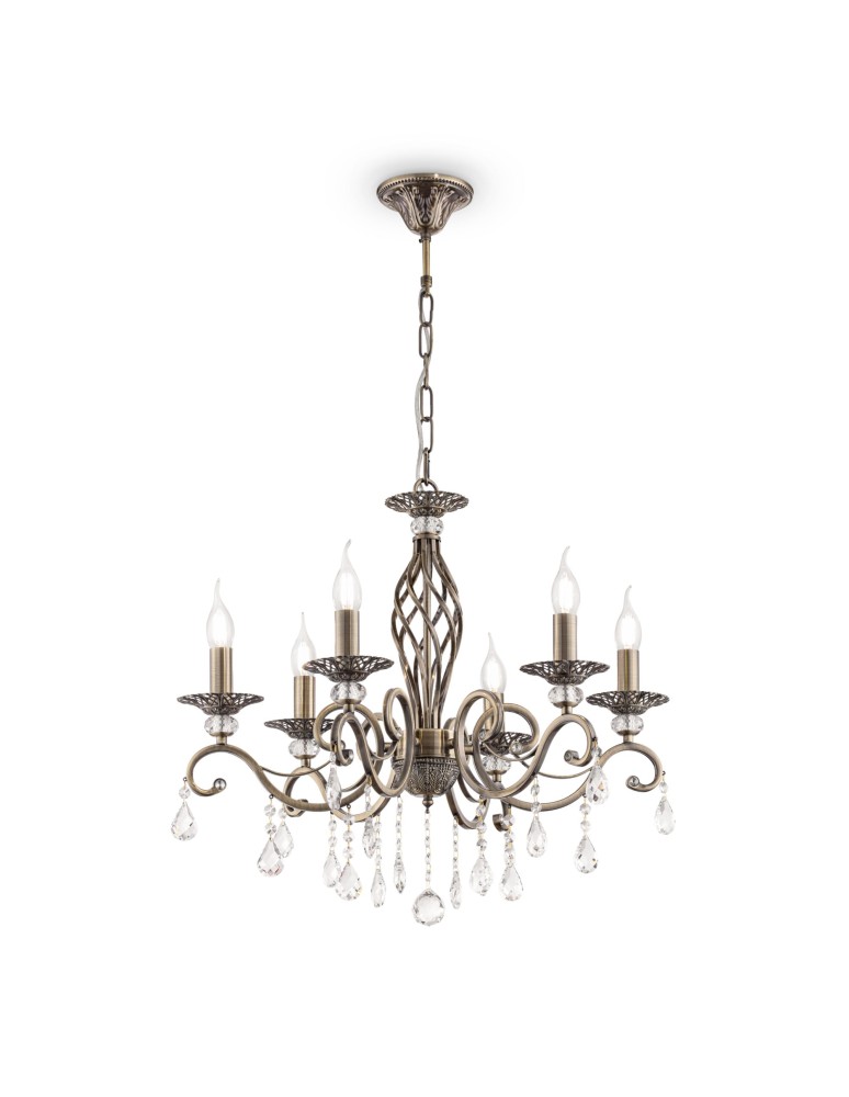 Maytoni Grace 6xE14 60W żyrandol RC247-PL-06-R mosiądz