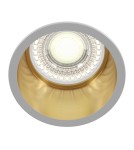 Lampy podtynkowe okrągłe - Maytoni Reif Downlight GU10 1x50W   Biały  Złoty DL049-01WG - product 1