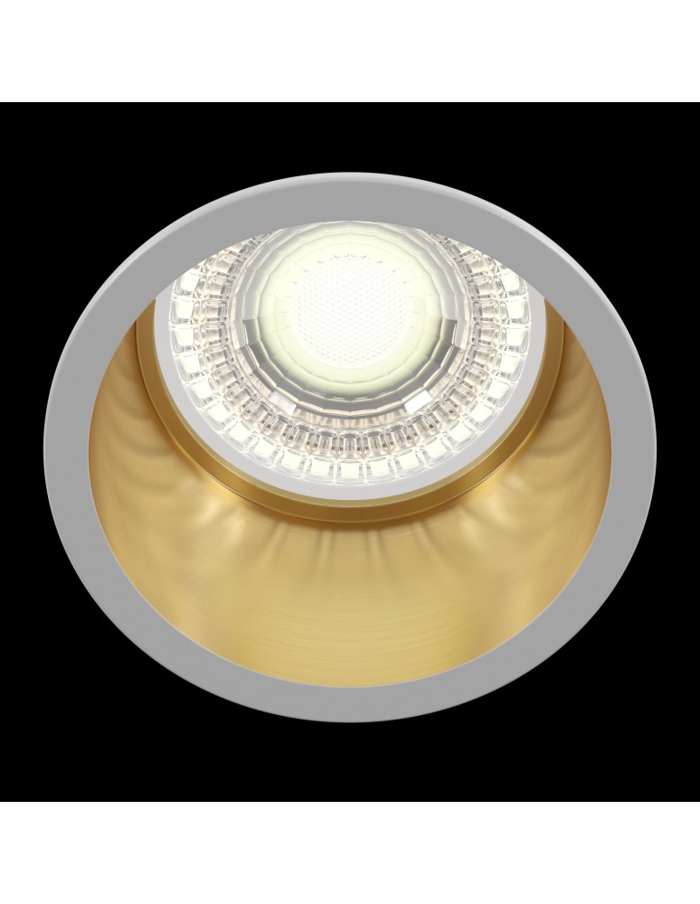 Lampy podtynkowe okrągłe - Maytoni Reif Downlight GU10 1x50W   Biały  Złoty DL049-01WG - product kolory-swiatla.pl 2