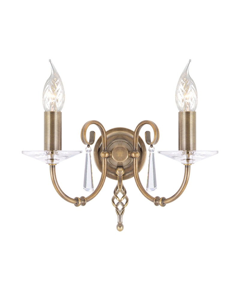 Kinkiety świecznikowe - Elstead AEGAN 2x60W E14 AG2 AGED BRASS Kinkiet - produkt kolory-swiatla.pl 1