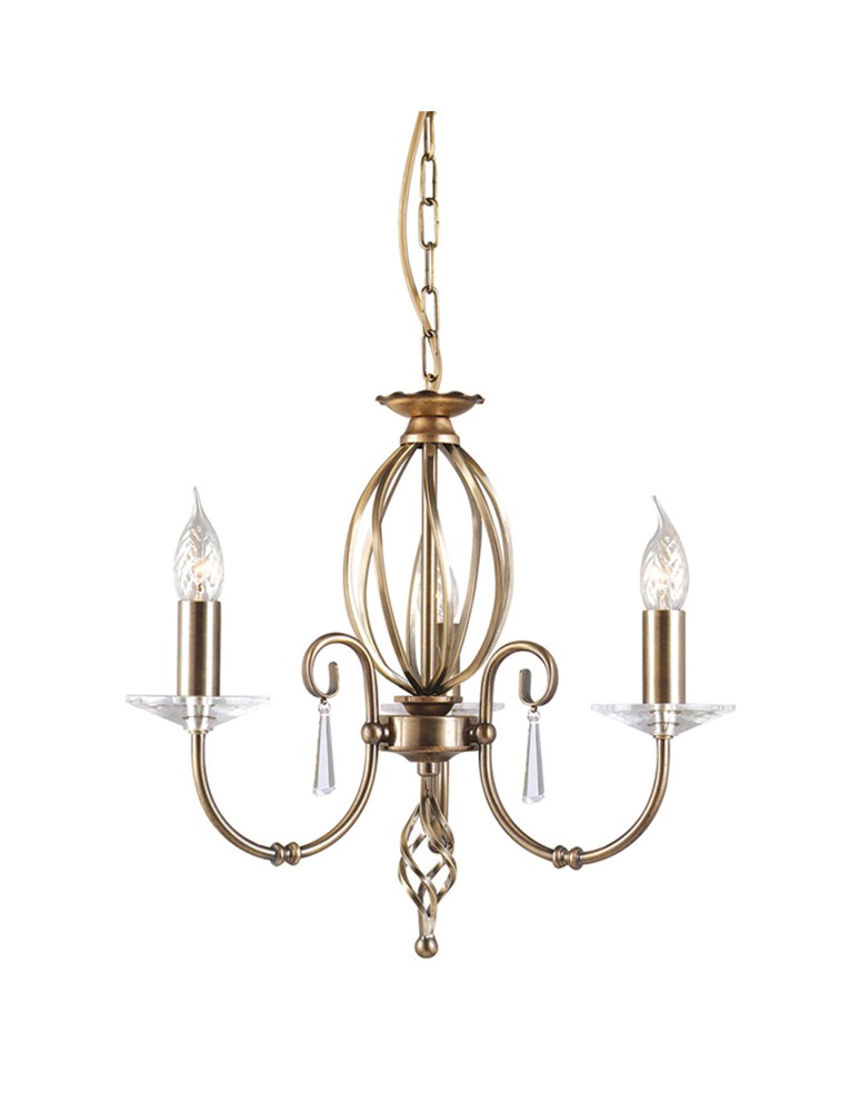 Żyrandole świecznikowe - Elstead AEGAN 3x60W E14 AG3 AGED BRASS Żyrandol - produkt kolory-swiatla.pl 1