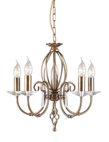 Elstead AEGAN 5x60W E14 AG5 AGED BRASS Żyrandol
