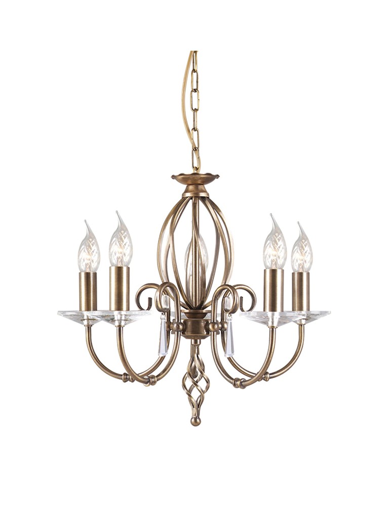 Żyrandole świecznikowe - Elstead AEGAN 5x60W E14 AG5 AGED BRASS Żyrandol - produkt kolory-swiatla.pl 1