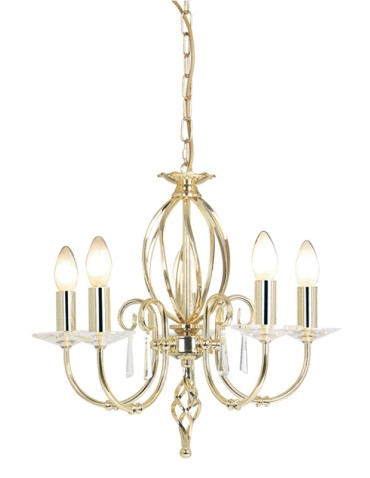 Elstead AEGAN 5x60W E14 AG5 POL BRASS Żyrandol