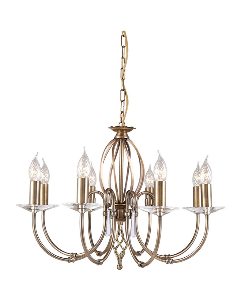 Żyrandole świecznikowe - Elstead AEGAN 8x60W E14 AG8 AGED BRASS Żyrandol - produkt kolory-swiatla.pl 1
