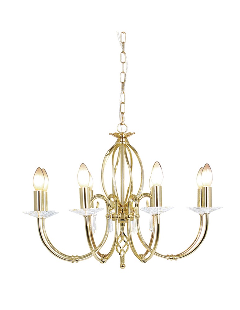 Żyrandole świecznikowe - Elstead AEGAN 8x60W E14 AG8 POL BRASS Żyrandol - produkt kolory-swiatla.pl 1