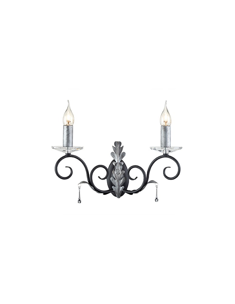 Kinkiety świecznikowe - Elstead Lighting Interior Kinkiet AMARILLI 2x60W E14 AML2 BLK/SILVER - produkt kolory-swiatla.pl 1