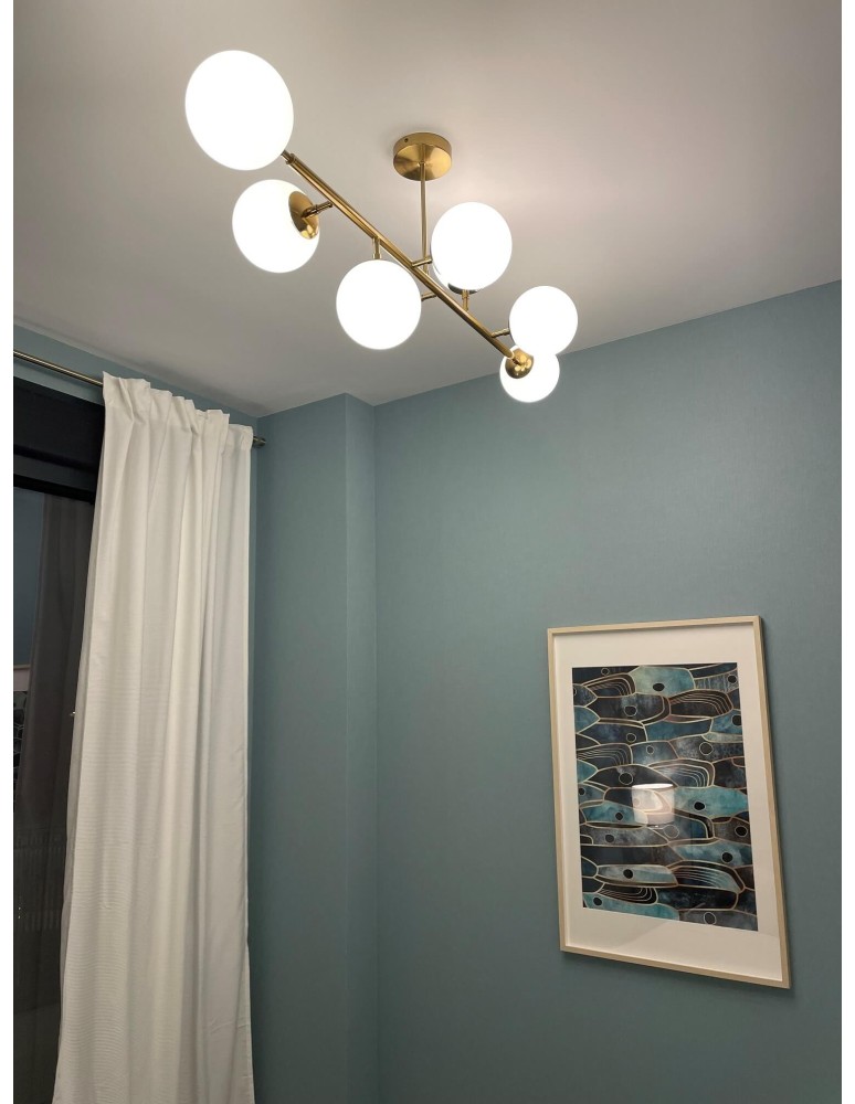 Light Prestige Dorado 8 lampa wisząca LP-002/8P 8xE14 złoty/biały Light Prestige Dorado 8 lampa wisząca LP-002/8P 8xE14 złoty/biały