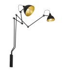 Kinkiety na wysięgniku - ALDEX KINKIET AIDA 2 CZARNY (złoty środek kloszy), 2 x max 60 W (843D) - product 1