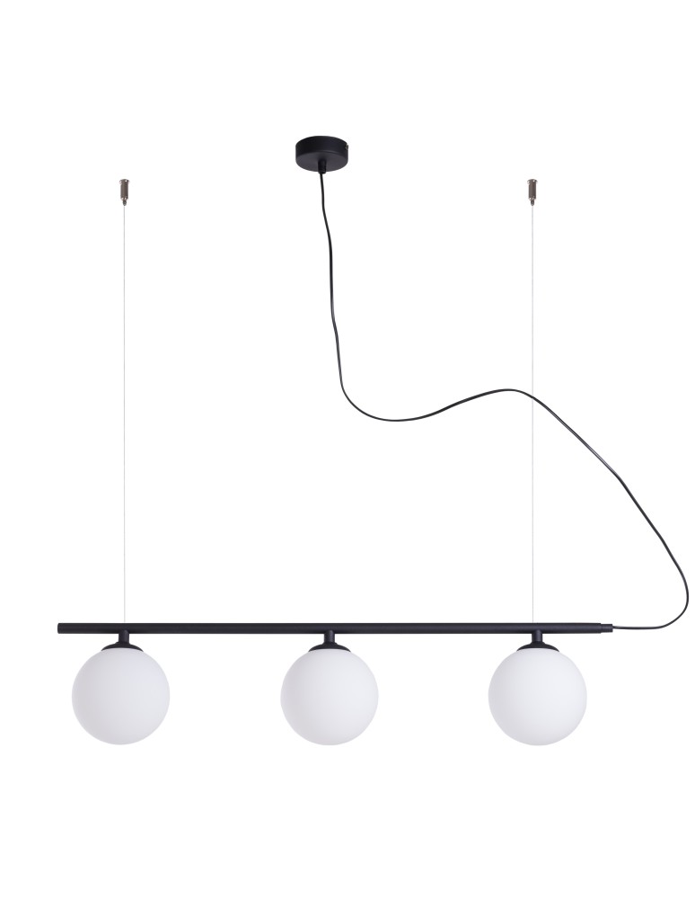 ALDEX LAMPA WISZĄCĄ BERYL GLASS 3 CZARNY, 3 x max 40W (1006E_1)